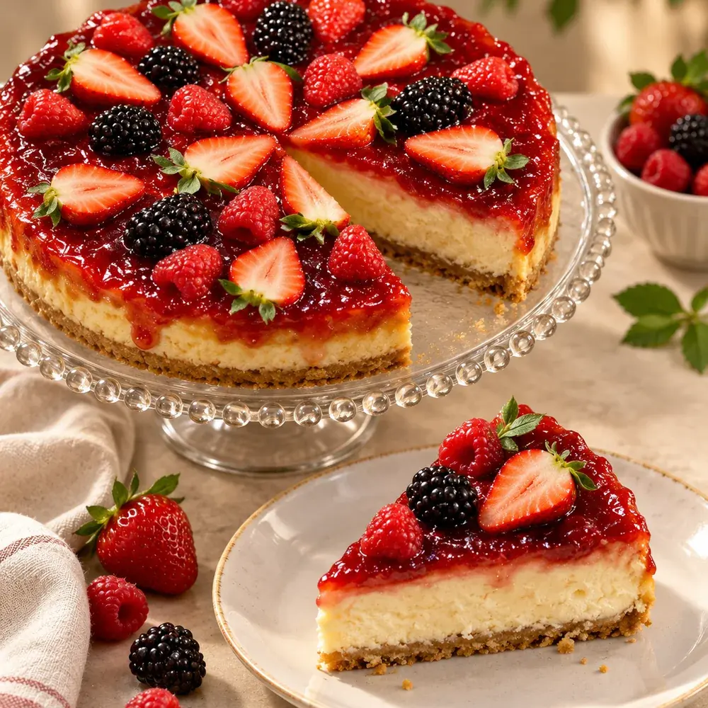 Cheesecake de Frutas Vermelhas da Victoria Régia